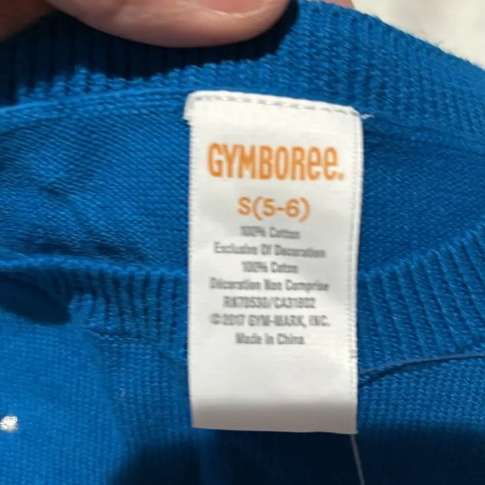 Gymboree S blue long sleeve sweather flamingo details bling sequined nwt perfect